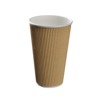 China Disposable Custom Paper Cups Insulated Hot Ripple Paper Coffee Cups With Lids for sale