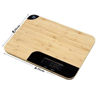 China WITH COVER Digital Household 15kg/1g Portable Wooden Electronic Mechanical Bamboo Food Weight Nutrition Measuring Scale for sale