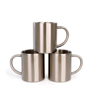 China Modern Silver 300ML Stainless Steel White Mugs Heat Sublimation DIY Children Water Cups Party Mug coffee Tumbler for sale