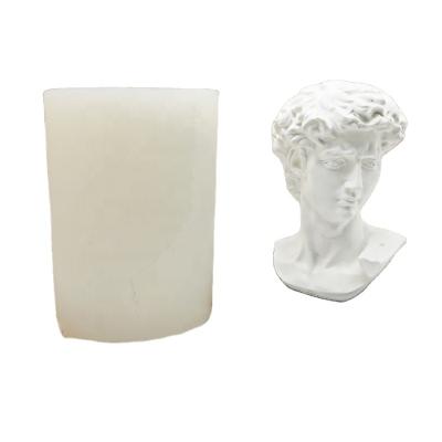 China Large Viable David Head Portrait Candle Silicone Mold DIY Aromatherapy Gypsum Body Candle Resin Mold for sale