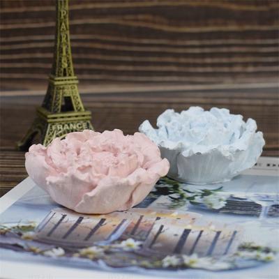 China Viable Three-Dimensional DIY Peony Flower Aromatherapy Candle Fondant Chocolate Ornaments Ornaments Simulation Plant Silicone Mold for sale