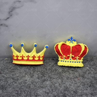 China Sustainable double crown fondant mold embossing printing silicone mold cake decorating fish baking household dry diy mold for sale