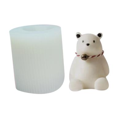 China Cute Sitting Aromatherapy Gypsum Bear Chubby Korean Wind Chubby Candle Mold DIY Glue With Souvenir Silicone Mold for sale