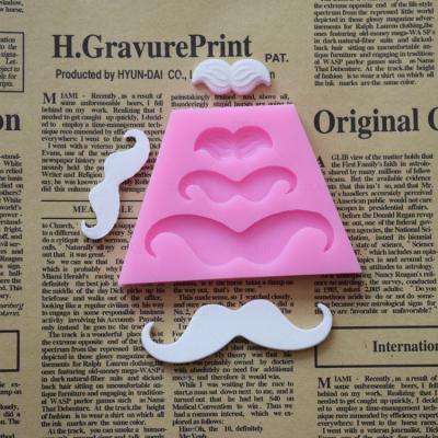 China Sustainable Beard and Mustache Fondant Cake Decorating Chocolate Food Grade Silicone Mold Aromatherapy Plaster Mold Clay Mold for sale