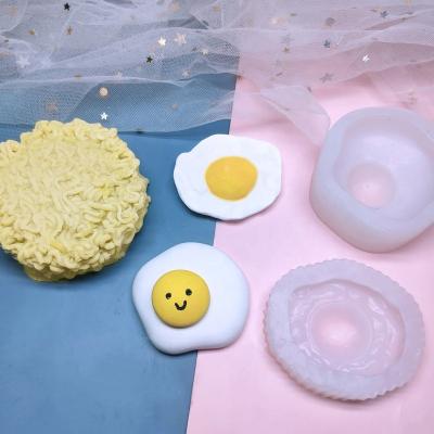 China Ins Wind Poached Egg Silicone Mold Fried Egg Instant Noodles Instant Noodles Aroma Candle DIY Plaster Decoration Abrasive for sale