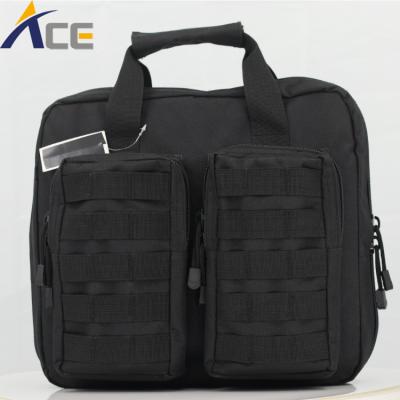 China Military Multi Pocket Double Gun Black Pistol Tactical Army Use Bag Gun for sale