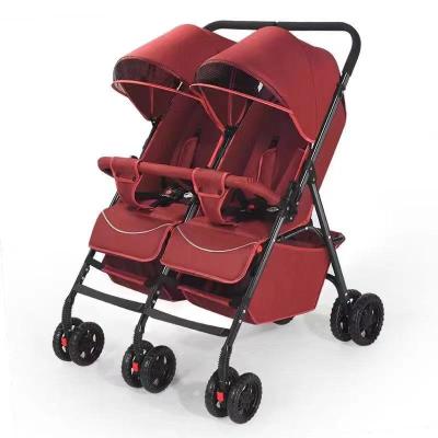 China Oxford Double Twin Stroller Suitable from Birth, Lightweight, Compact Fold Pushchair side by side twin stroller for sale