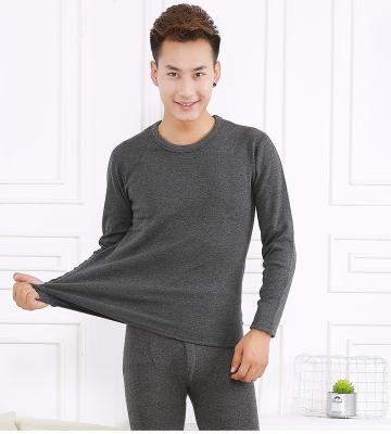 China Thermal Men's Plush Thickened Thermal Underwear Winter Fashion Autumn Pants Thick Round Neck Thermal Underwear Set for sale