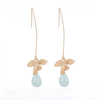 China Wholesale High Quality Hot Sale Fashion Ebay Amazon Pearl Flower Gold Drop Earring Charm Earring Style For Gift for sale