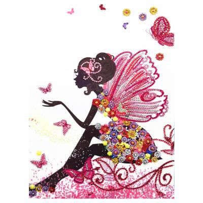 China L-8043 modern 5d Diamond Painting Fancy Girl Butterfly Crystal Diamond Painting by numbers Diamond Painting special formed for sale