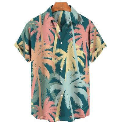 China Custom Digital Printing Anti-pilling Casual Button Down Floral Mens Beach Short Sleeve Eco-Friendly Hawaiian Shirt for sale