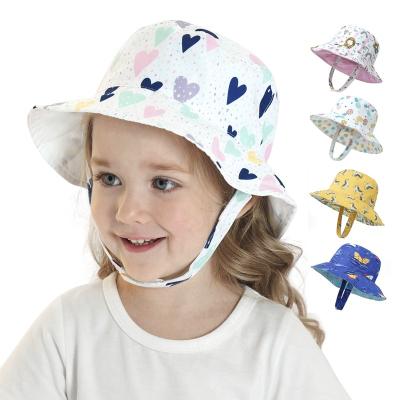 China Newest Caps Summer Autumn Print Kid Cartoon Bucket Sunscreen Kids Fisherman Hat 0-5 Years Headwear For Boys And Girl for sale