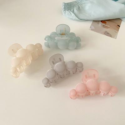 China Comfortable New Design Large Cloud Flocking Clips For Women Velvet Acrylic Acetate Hair Claw Hair Clips for sale