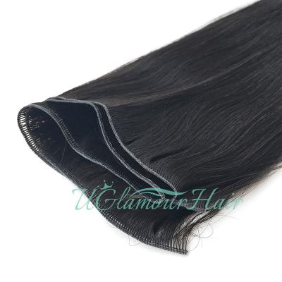 China Natural Appearance Machine Wholesale Natural Engineering Bone Straight Weft Seam Hair for sale