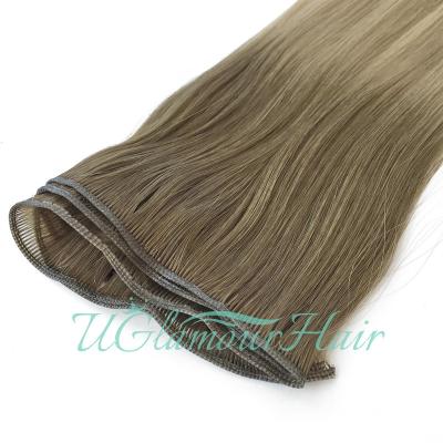 China Natural Natural Look 100% Sensual All Color Thick End Hair Bundle Lined Genius Double Drawn Weft for sale