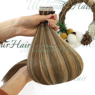 China Natural Looking Ins Raw Straight Invisible Virgin Hair Double Drawn Tape In Hair 100% Hair Extensions for sale