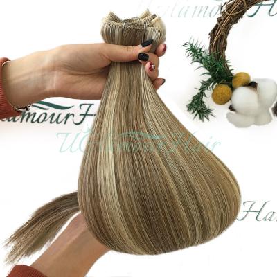 China Bestselling Unprocessed Raw Unprocessed Natural Human Hair Weft Extensions Double Bundle Appearance Hair Weft for sale