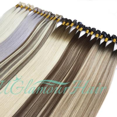 China 100% Natural European Hot Selling Appearance Straight Hair Extensions Seamless Weft Keratin Tip Hair Extensi 100% Natural European Hot Selling Invisible Double Tip Hair for sale