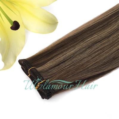 China 100% Natural Hot Selling Virgin Hair Extensions Seamless Weft Flat Appearance Flat Weft Human Hair Double Drawn Invisible for sale