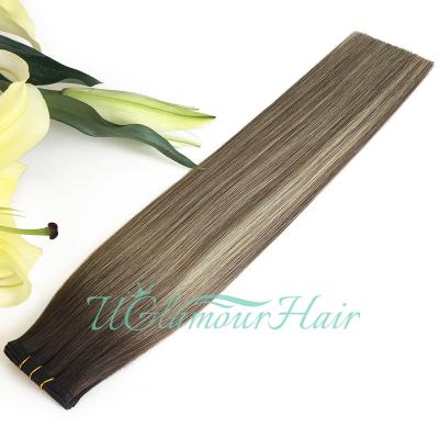 China 100% Natural Appearance Remy Hair Extensions Weft Hair Bundles Natural Hot Sale 100% Virgin Hair Flat Weft Extensions for sale