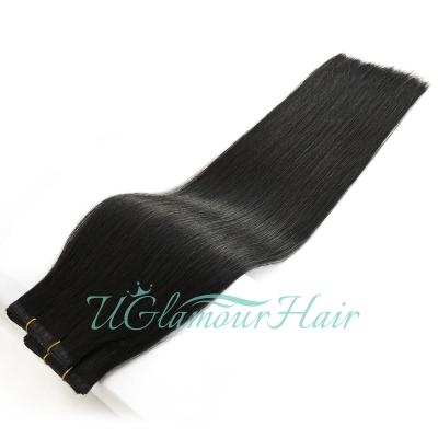 China 100% Natural Hot Selling Virgin Hair Extensions Seamless Weft Flat Appearance Flat Weft Human Hair Double Drawn Invisible for sale