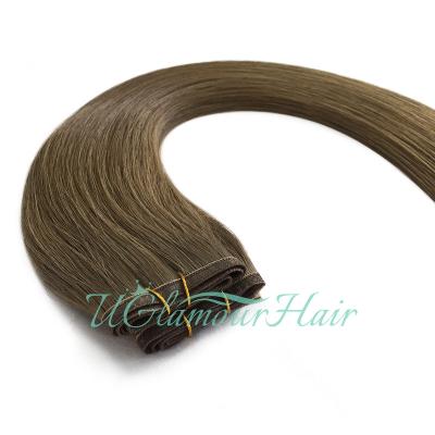 China 100% Natural Appearance Remy Hair Extensions Weft Hair Bundles Natural Hot Sale 100% Virgin Hair Flat Weft Extensions for sale