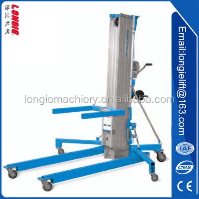 Chine LISJS-15 Portable winch aluminium manual materia lift for cargo, goods à vendre