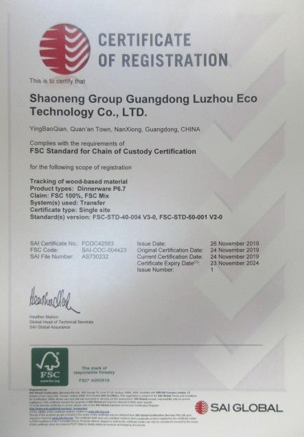 FSC - Shaoneng Group Guangdong Luzhou Eco Technology Co., Ltd.