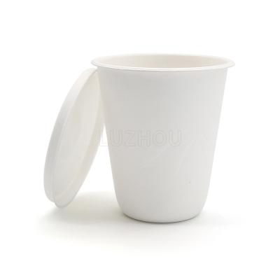 China Biodegradable Compostable Within 90 Days Compostable Sugarcane Bagasse Paper Cup With Lid for sale