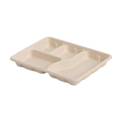 China water repellent & Wholesale High Quality Food Oil Repellant Lunch Tray Disposable Biodegradable Food Tray for sale