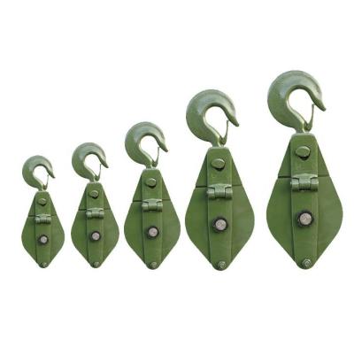 China Machinery Steel Pulley Snatch Pulley Block for Manila Rope with Hook for sale