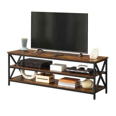 China Storage Home Living Room Furniture Wooden Metal Frame Living Room Furniture 3 Tier TV Stands for sale