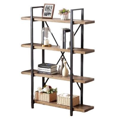 China Real Sturdy Convertible Natural Wood Storage Home Decoration Antique Leaning Shelves For Display Speakers Shelf for sale