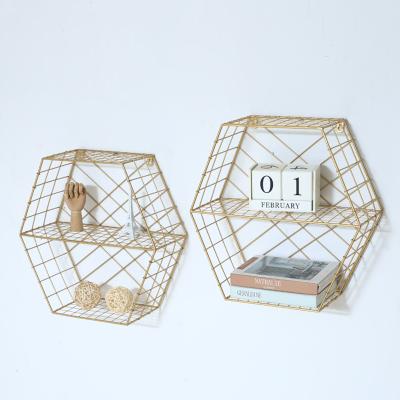 China Decorative Wire Wall Cube Storage Metal Wall Floating Display Rack For Living Room for sale