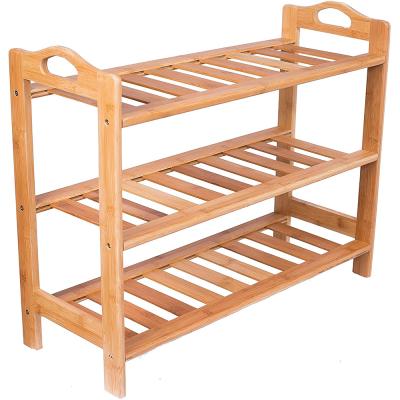 China Home 3 Row Convertible Free Standing Shoe Rack With Handles Home 3 Row Free Standing Shoe Rack With Handles for sale