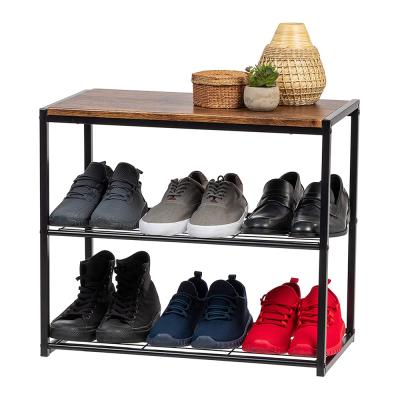 China High Quality Designs 5 Tier Metal Convertible Stackable Shoe Rack Cabinet Space Saving Shoe Racks Organizer Bench for sale