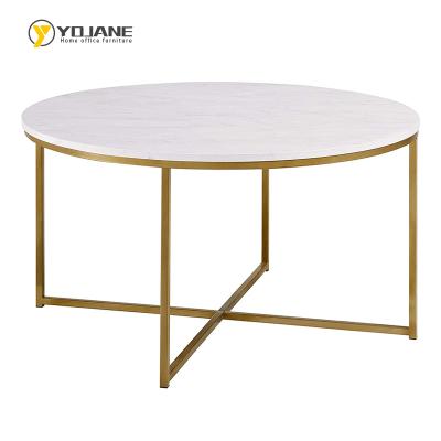 China Modern Top Modern Stainless Steel Living Room Marble Side Table MDF Coffee Table for sale