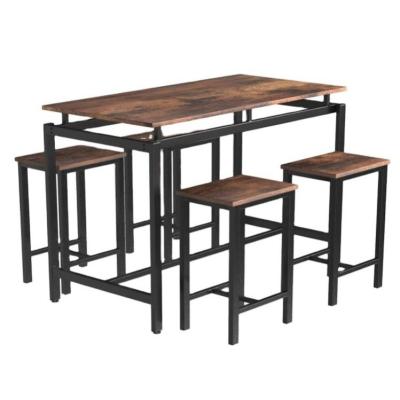 China Yojane 1+4 Foldable Multifunctional Kitchen Furniture Small Steel-Wood Bar Table Dining Set for sale