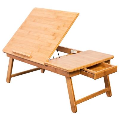 China Home Office Portable Bamboo Folding Laptop Desk (Height) Adjustable High Quality With Flip Top for sale