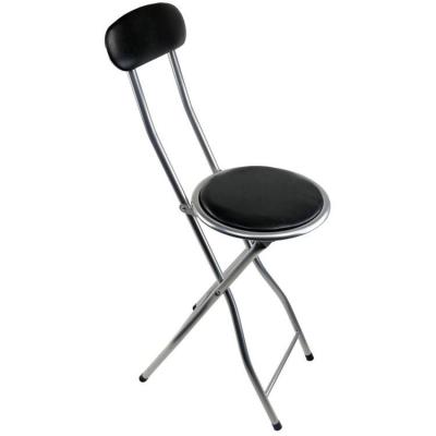 China Foldable Professional Metal Around PU Seat Metal Folding Chair Kitchen Bar Chair for sale