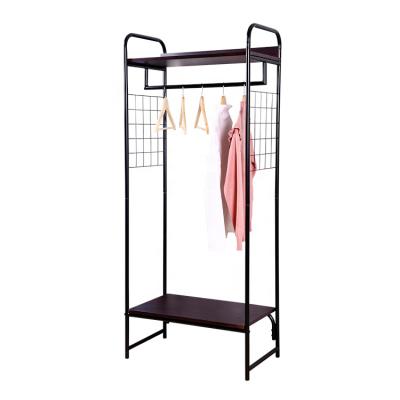 China Convertible Fabric Display Shelf Retail Clothing Steel Metal Glass Shelves For Living Room for sale