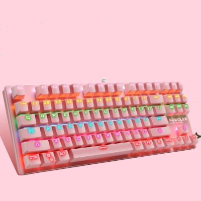 China Plug and Play Laptop Gaming Metal Parts Desktop Candy Usb Mechanical Keyboard 87 Normal Cable Key Case Best for sale