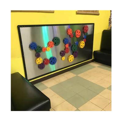 China Customize Kids Museum Equipment Science Kinetics Gears Magnetic Based Wall Games For Children for sale