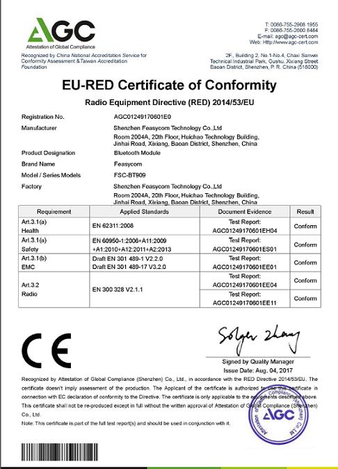 CE - Shenzhen Feasycom Technology Co., Ltd.