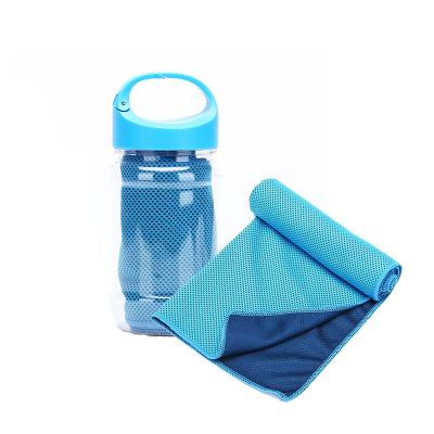 China Sustainable Custom Microfiber Gym Cooling Towel Logo With PET Bottle for sale