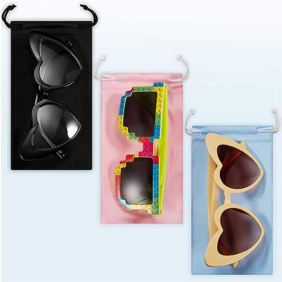 China Eco-friendly Soft Fabric Glasses Bag Sunglasses Case Waterproof Dustproof Eyewear Accessories Pouch Glasses Custom Logo for sale