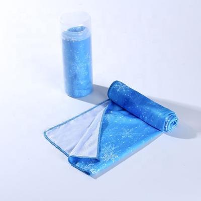 China Viable Custom Printed Microfiber Mini Wet Cooling Towel For Cool Sports for sale