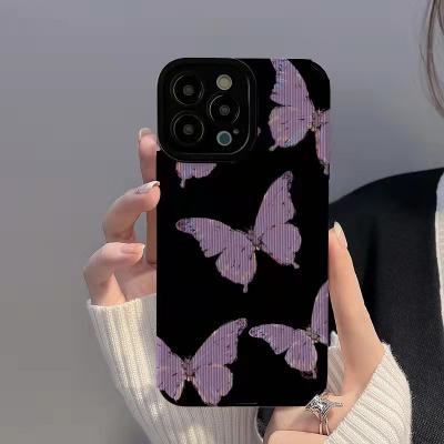 China Soft For 7 Cover Cartoon Butterfly iPhone13/14promax Apple 12/11 Cover Cartoon Purple xs xr Cheap Wholesale for sale