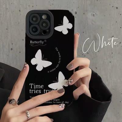 China Soft Case For Butterfly English iPhone13promax Apple 12 Phone Case Cover 11 Cover White Cheap Wholesale for sale