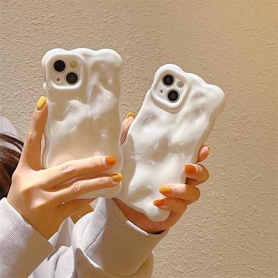 China Soft White Wavy Bubble Case For iphone 14 Pro Max Convex Cover Device 13 12 11 High Quality Fashion for sale